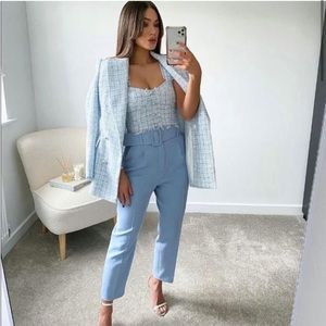 Zara High Waisted Belt Pants